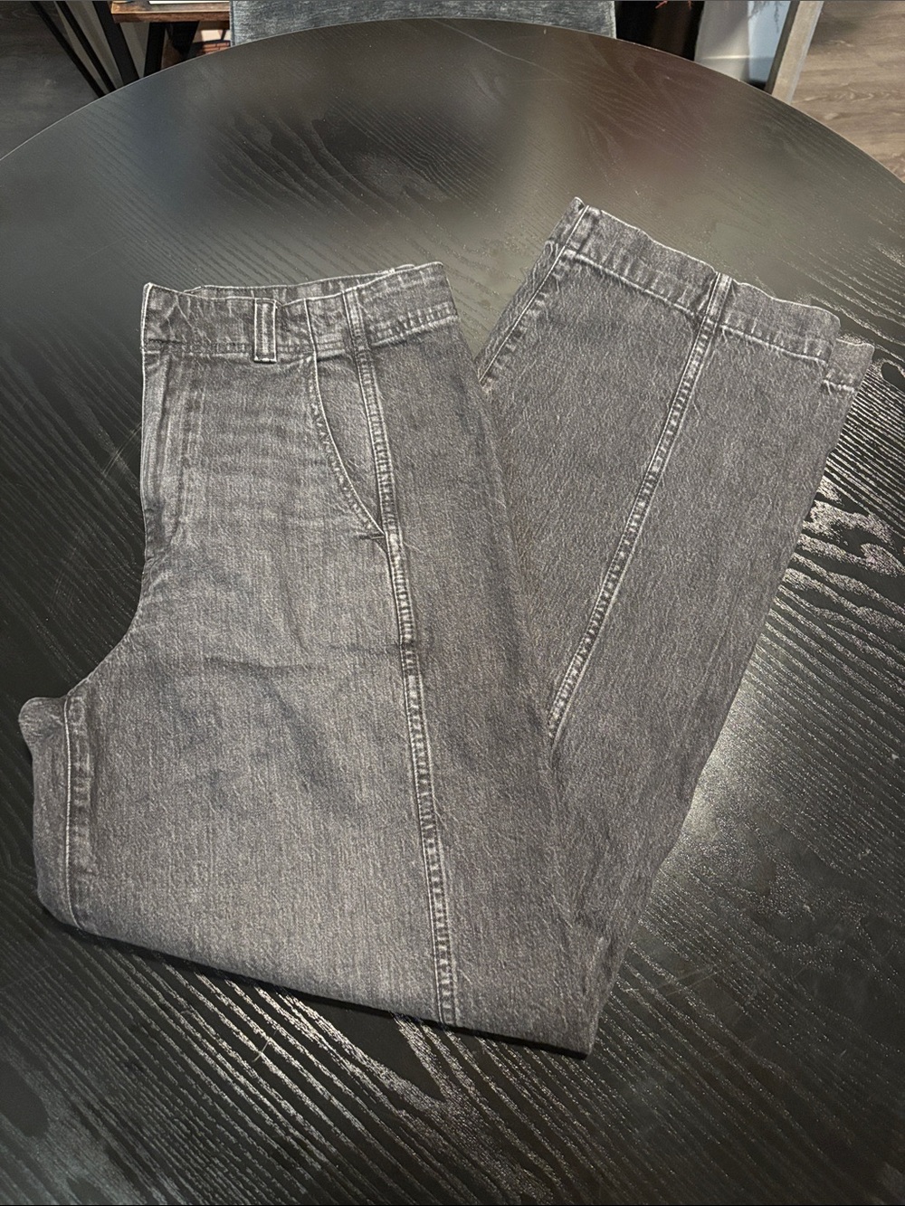 Madewell Women’s Washed Charcoal Tapered Denim Trouser Jeans US 29